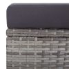 3 Piece Patio Lounge Set with Cushions Poly Rattan Gray