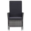 3 Piece Patio Lounge Set with Cushions Poly Rattan Gray