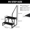 Hot Tub Steps Outdoor, 2 RV Steps with Handrail, Portable RV Stairs 3 Step, Heavy Duty Truck Camper Steps Ladders for Travel Trailers, 5th Wheel, Moto