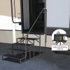 Hot Tub Steps Outdoor, 2 RV Steps with Handrail, Portable RV Stairs 3 Step, Heavy Duty Truck Camper Steps Ladders for Travel Trailers, 5th Wheel, Moto