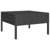 3 Piece Patio Lounge Set with Cushions Poly Rattan Black