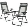 2 Pieces Patio Adjustable Folding Recliner Chairs with 7 Level Adjustable Backrest