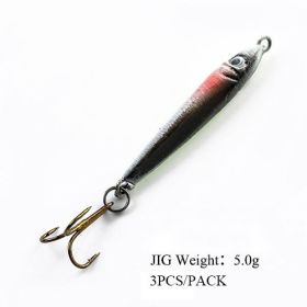 FTK Ice Fishing Bait Mini 5G Jig Hook Lure Pieces Fishing Micro Iron Plate Three Pieces (Option: 004-5G)