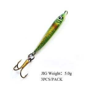 FTK Ice Fishing Bait Mini 5G Jig Hook Lure Pieces Fishing Micro Iron Plate Three Pieces (Option: 003-90g)