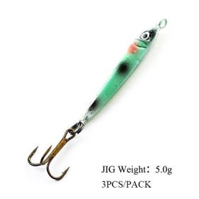 FTK Ice Fishing Bait Mini 5G Jig Hook Lure Pieces Fishing Micro Iron Plate Three Pieces (Option: 001-90g)